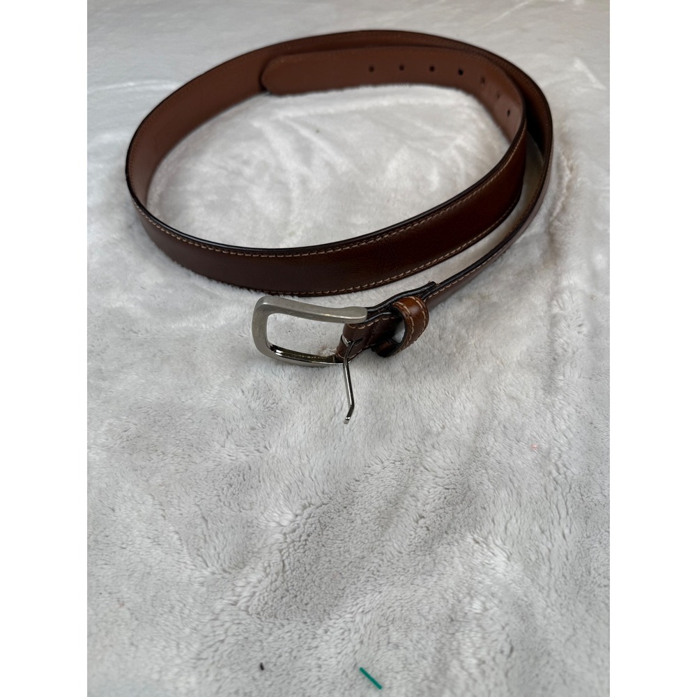 Dickies Mens Brown Genuine Leather Belt Size 46 Silver‎ Buckle 1-71498-03635